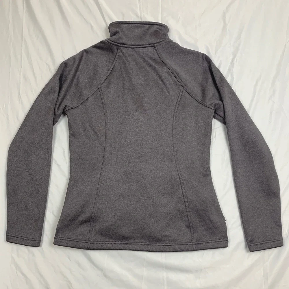 The North Face Fleece Jacket Womens M Gray Full Zip Mock Neck Softshell SOFT - Picture 4 of 10